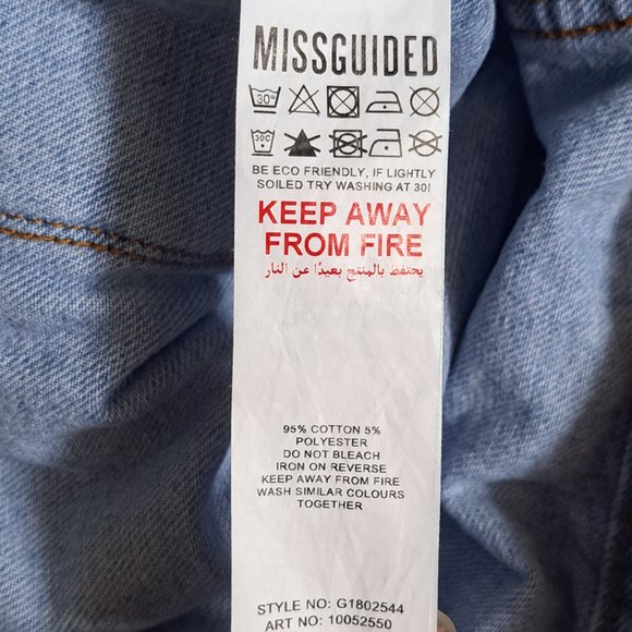 Misguided oversized blue-blues denim jacket US Sz 8 - Picture 8 of 9